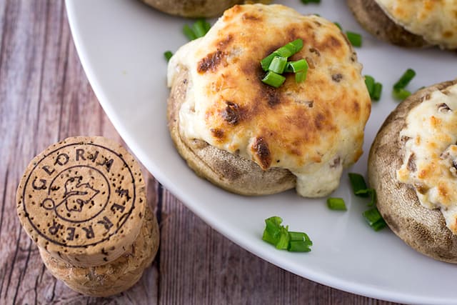 four cheese stuffed mushrooms