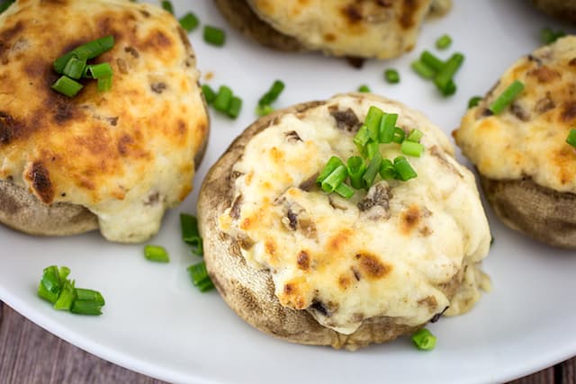 four cheese stuffed mushrooms