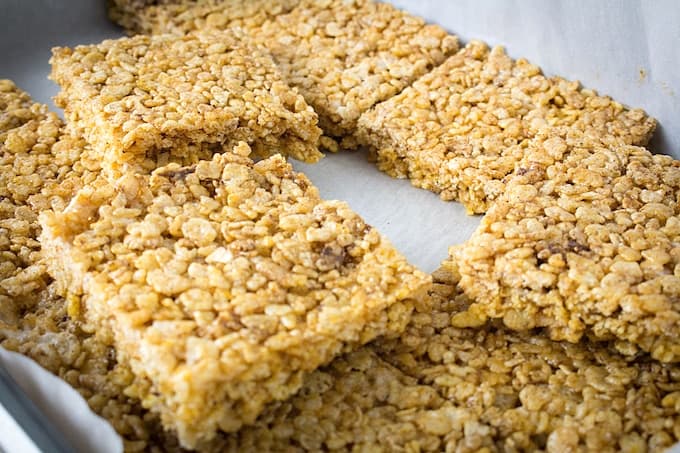 pumpkin spice rice krispie treats