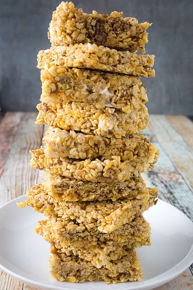 pumpkin spice rice krispie treats