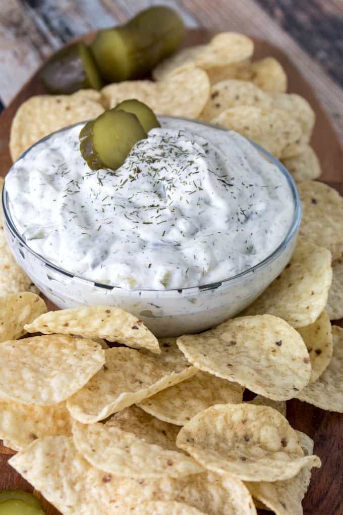 Homemade Dill Pickle Dip From Scratch • Dishing Delish