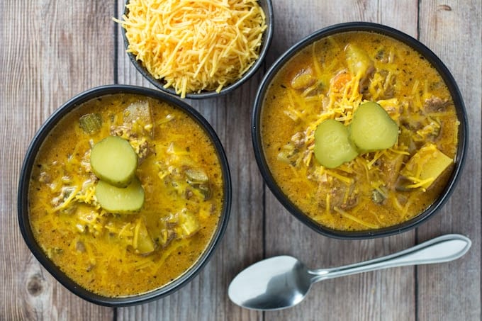 crockpot cheeseburger soup recipe