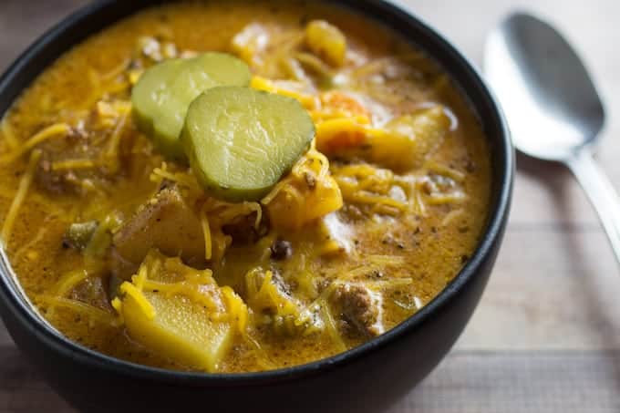 crockpot cheeseburger soup recipe