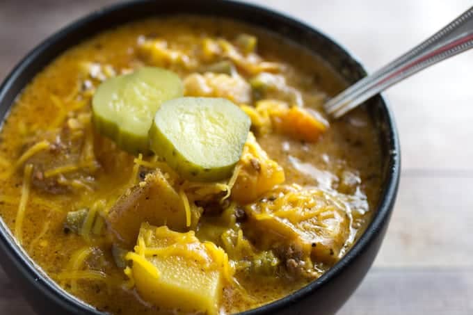 crockpot cheeseburger soup recipe