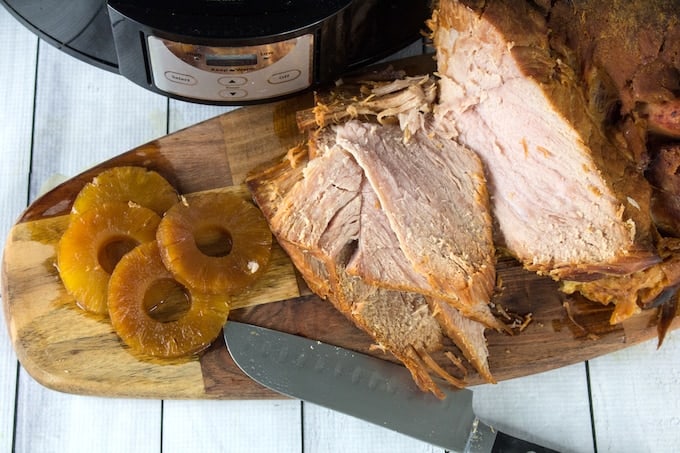 slow cooker ham pineapple glaze