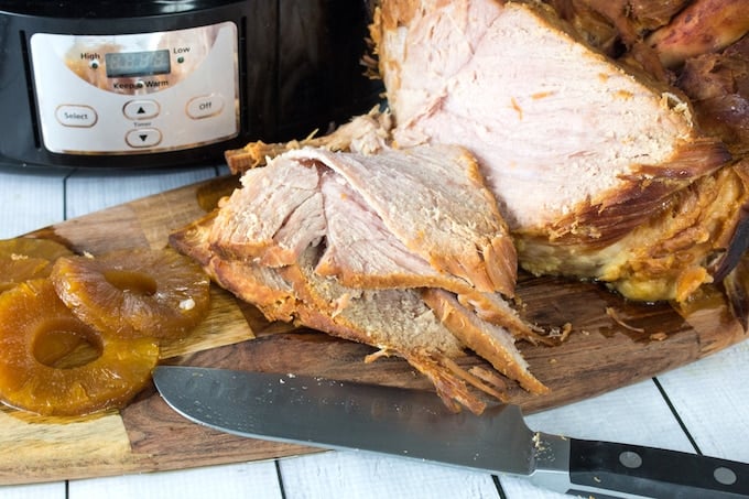 slow cooker ham pineapple glaze