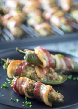 bacon wrapped sausage stuffed jalapenos