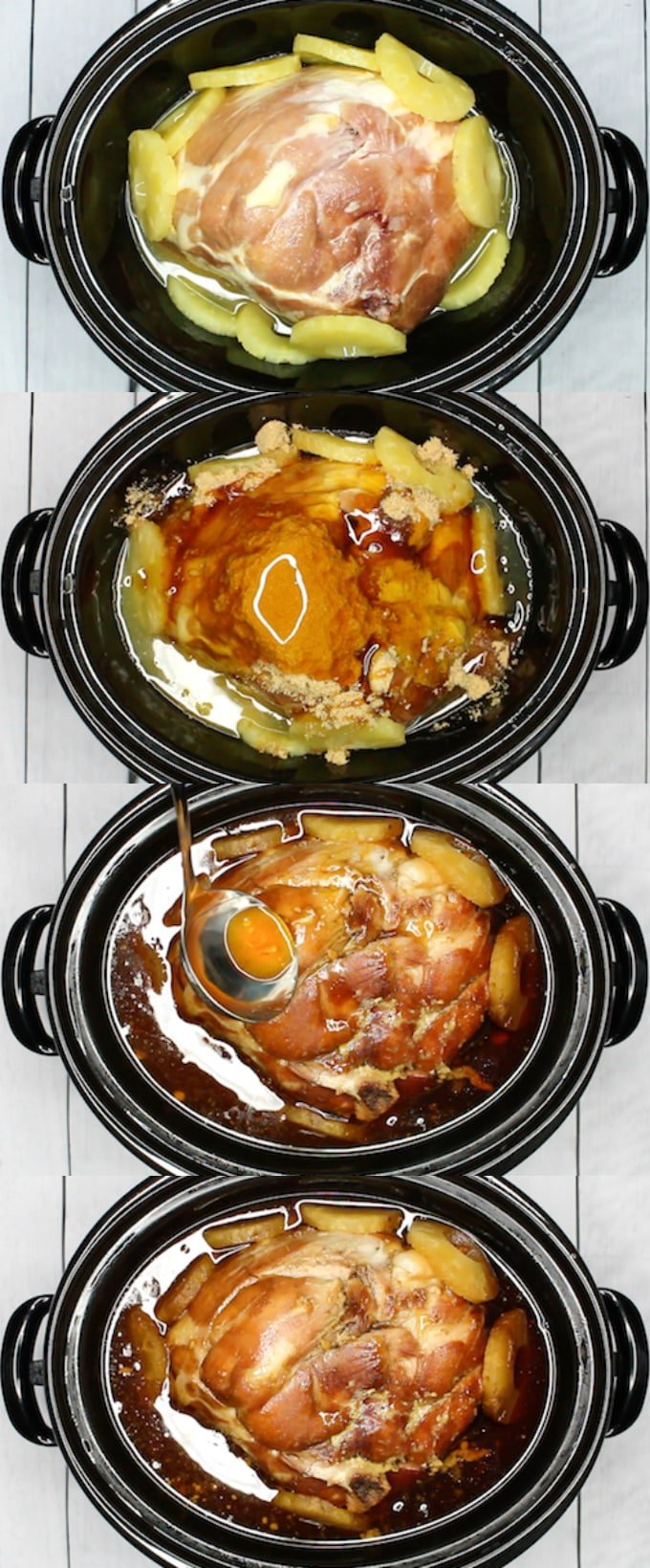 slow cooker ham pineapple glaze