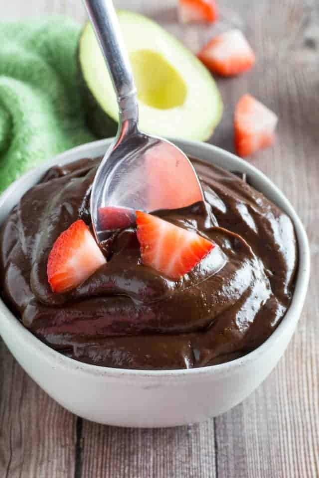 Seriously Easy Chocolate Avocado Pudding • Dishing Delish