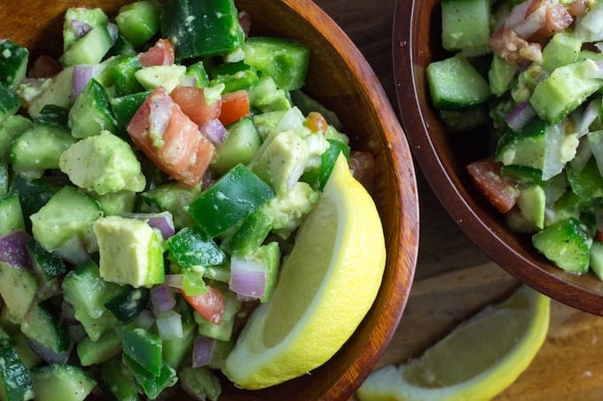 cucumber tomato avocado salad