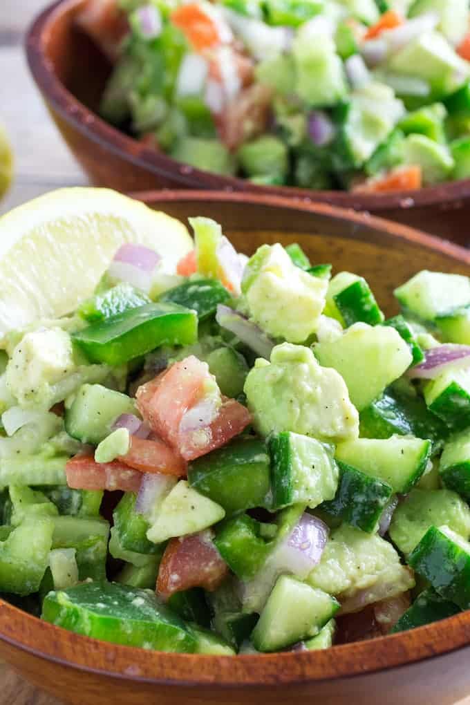 cucumber tomato avocado salad