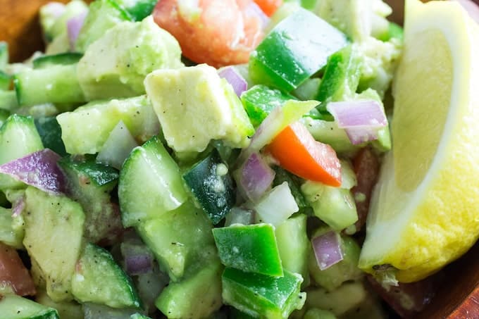 cucumber tomato avocado salad