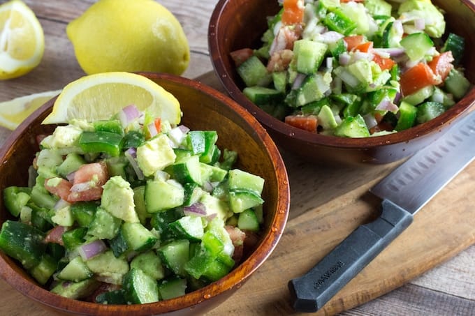 cucumber tomato avocado salad