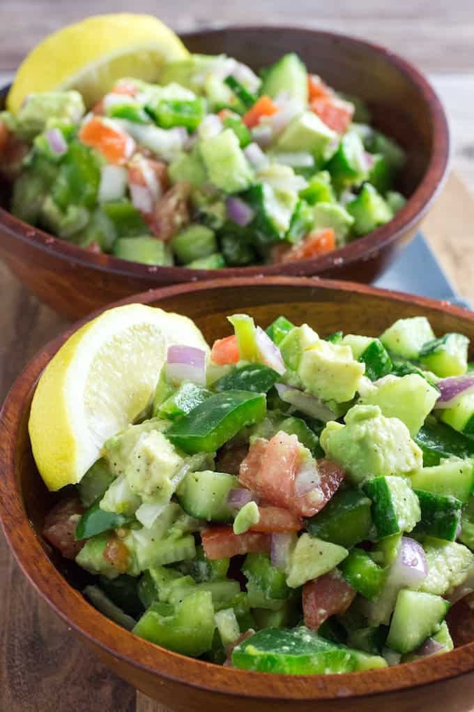 cucumber tomato avocado salad