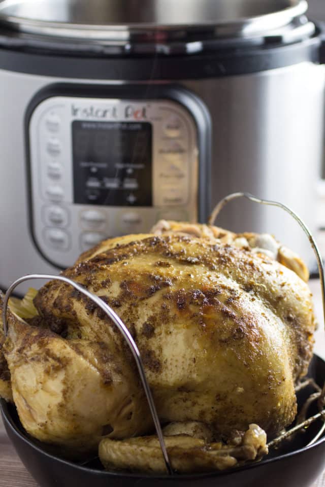 Instant Pot Whole Chicken With Garlic & Herbs • Dishing Delish