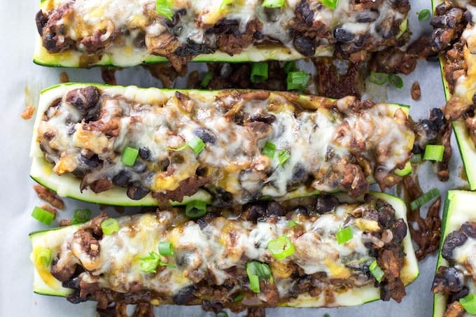 taco zucchini boats