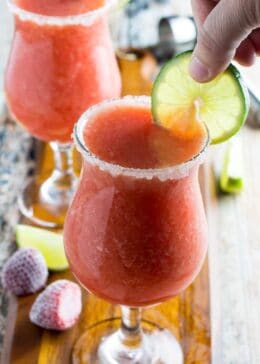 Frozen Strawberry Margarita From Scratch