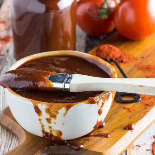 Sweet & Spicy Gluten Free BBQ Sauce Recipe • Dishing Delish