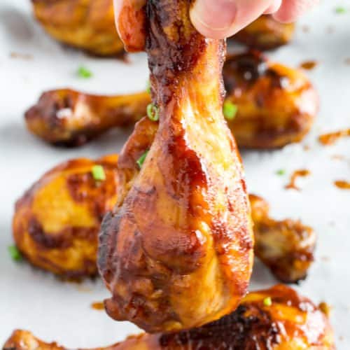 Baked BBQ Chicken Drumsticks Recipe • Dishing Delish