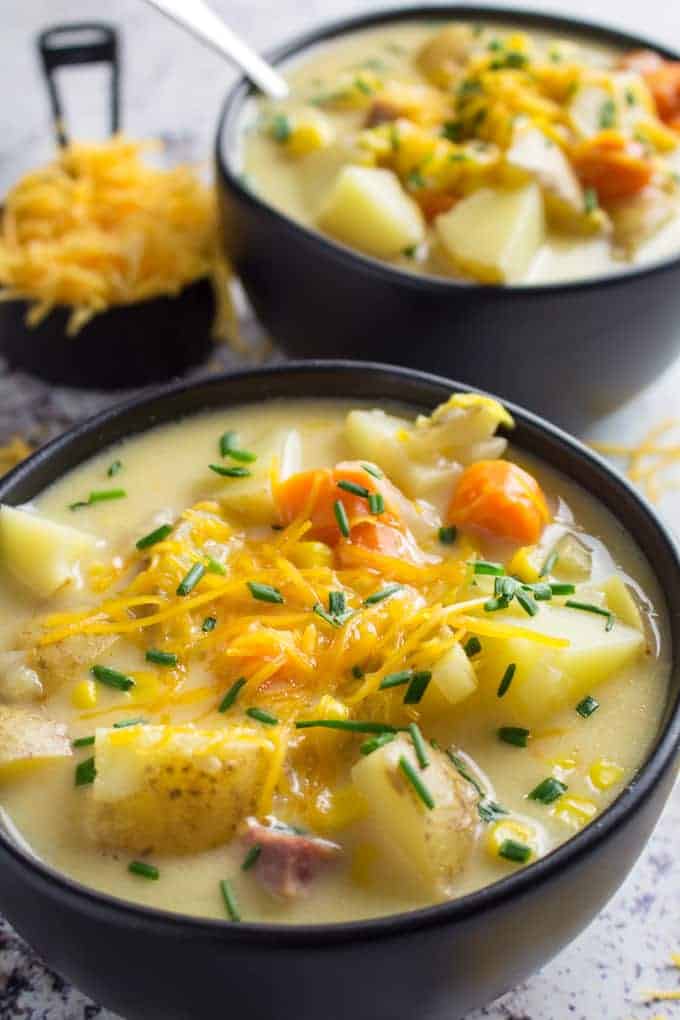 corn chowder with ham