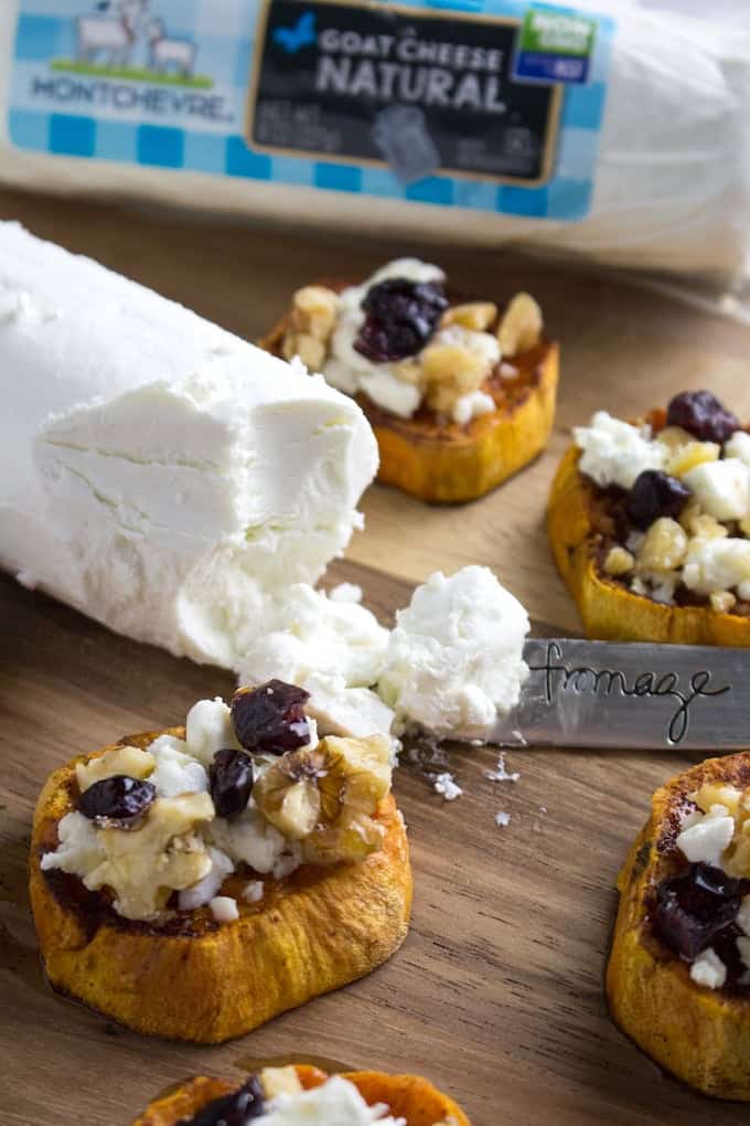 Baked Sweet Potato Rounds with Goat Cheese & Honey • Dishing Delish