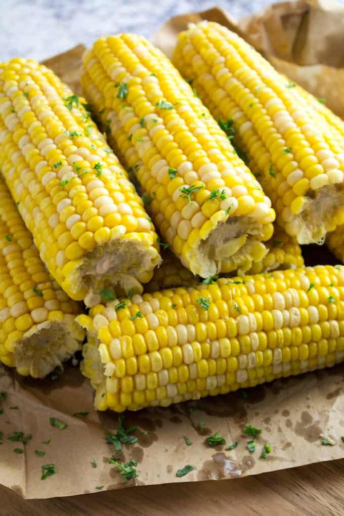 corn on the cob with milk