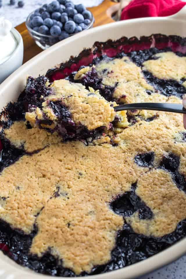 Gluten Free Blueberry Cobbler Recipe • Dishing Delish
