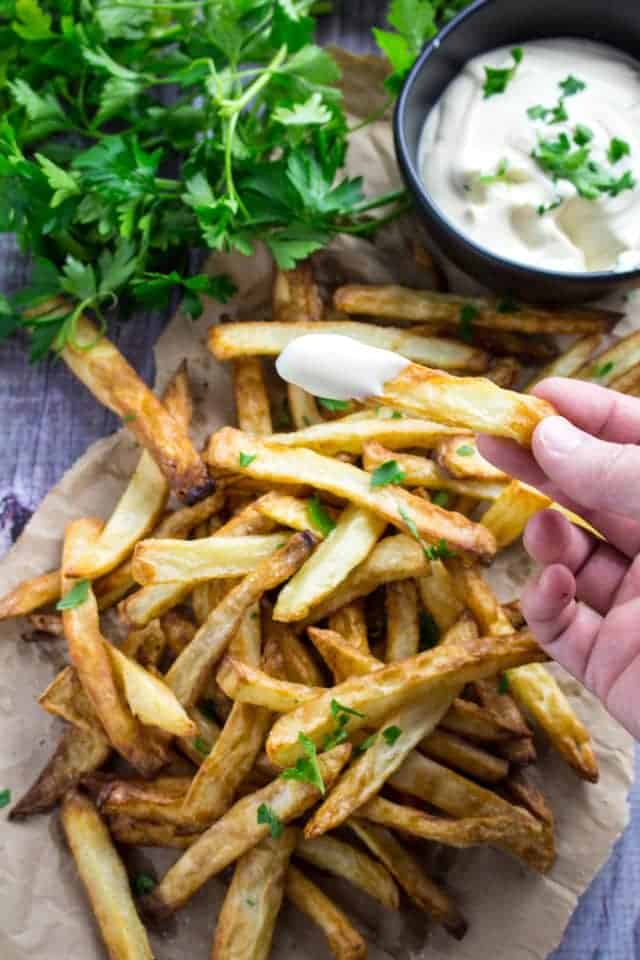 Crispy Air Fryer French Fries • Dishing Delish
