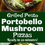 grilled portobello mushroom pizzas pesto