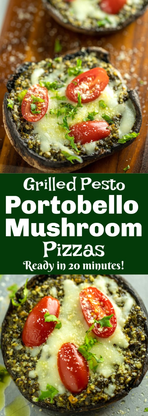Grilled Portobello Mushroom Pizzas With Pesto • Dishing Delish