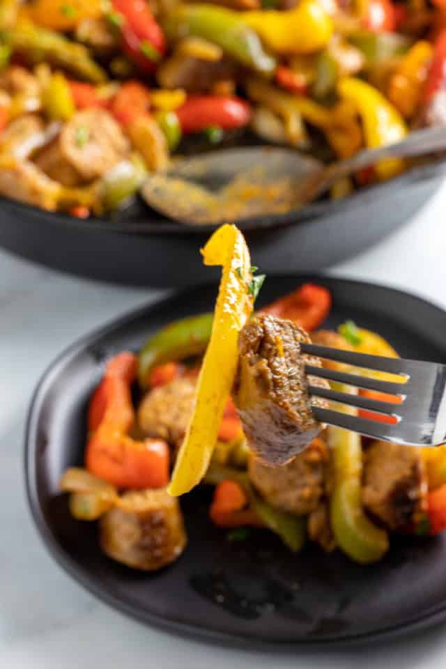 Easy Sausage and Peppers in 30 Minutes! • Dishing Delish