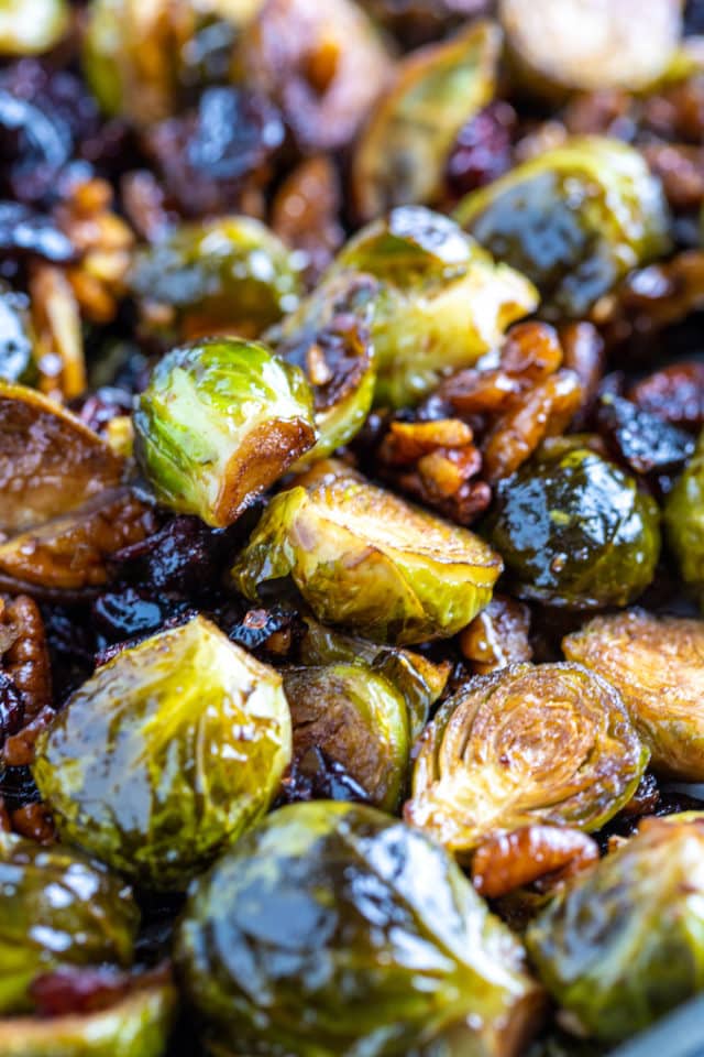 Roasted Balsamic Brussel Sprouts • Dishing Delish