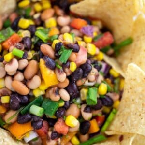 Cowboy Caviar Recipe served with tortilla chips