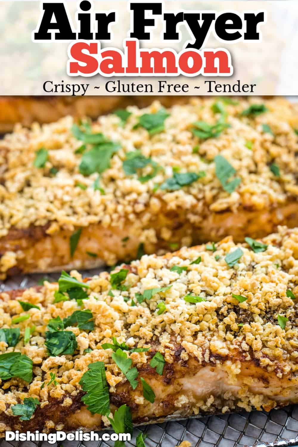 Crispy Air Fryer Salmon • Dishing Delish