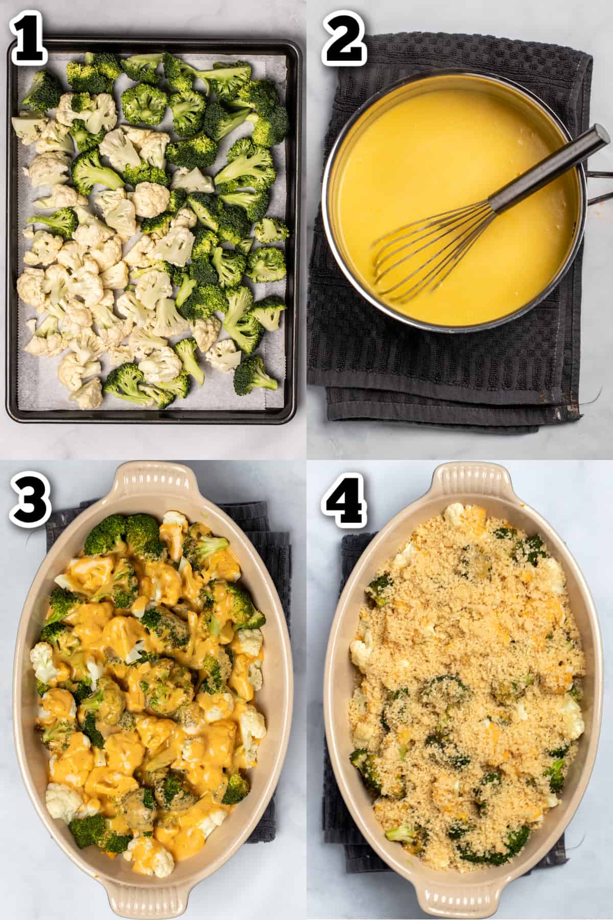 step by step photos for broccoli cauliflower casserole