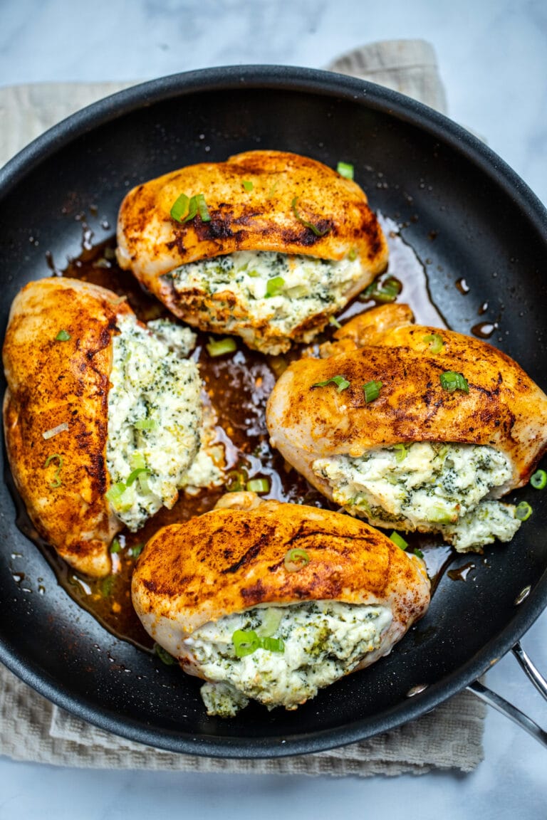 Broccoli and Cheese Stuffed Chicken • Dishing Delish