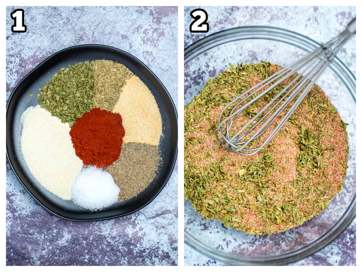 Step by step instructions for how to make rotisserie chicken seasoning.