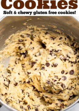 Pinterest pin with a mixing bowl full of cookie dough.