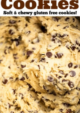 Pinterest pin with a mixing bowl full of cookie dough.