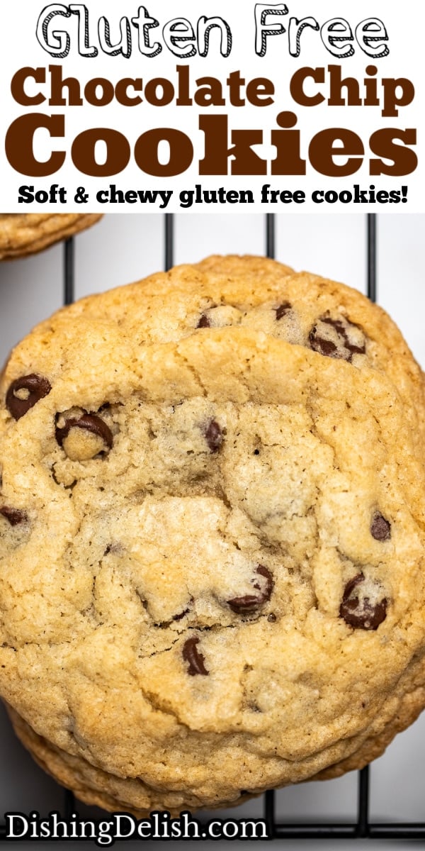 Pinterest pin with a large chocolate chip cookie.