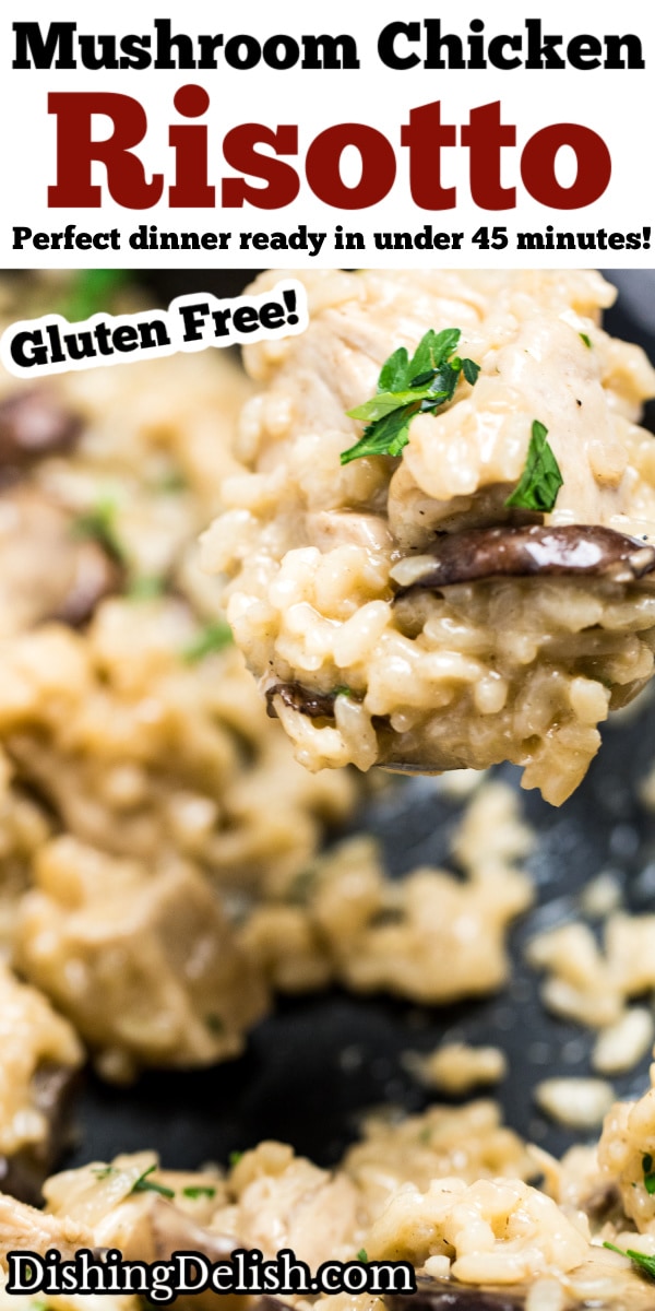 Creamy Mushroom Chicken Risotto (Gluten Free!) • Dishing Delish