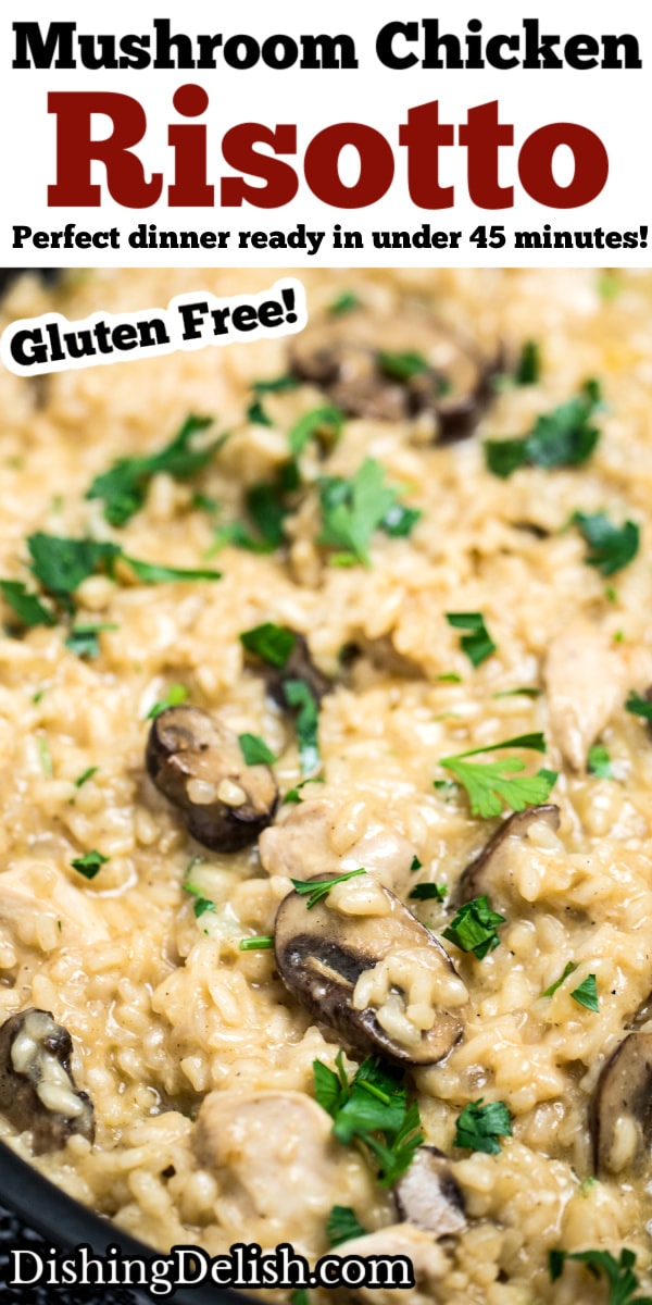 Creamy Mushroom Chicken Risotto (Gluten Free!) • Dishing Delish