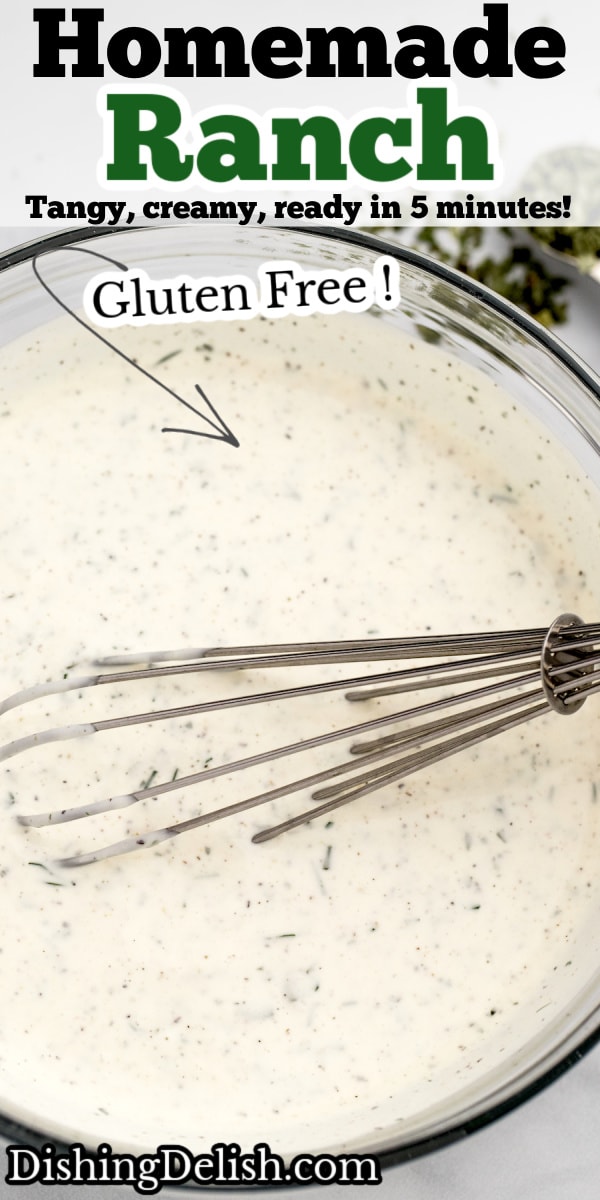 Gluten Free Buttermilk Ranch Dressing • Dishing Delish