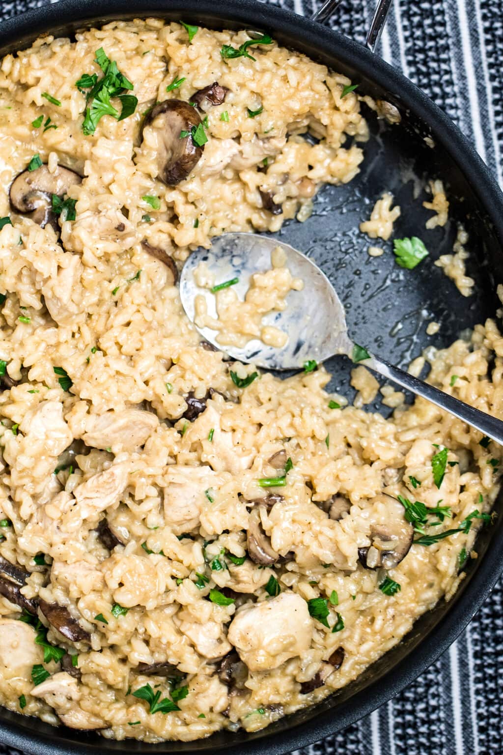 Creamy Mushroom Chicken Risotto (Gluten Free!) • Dishing Delish