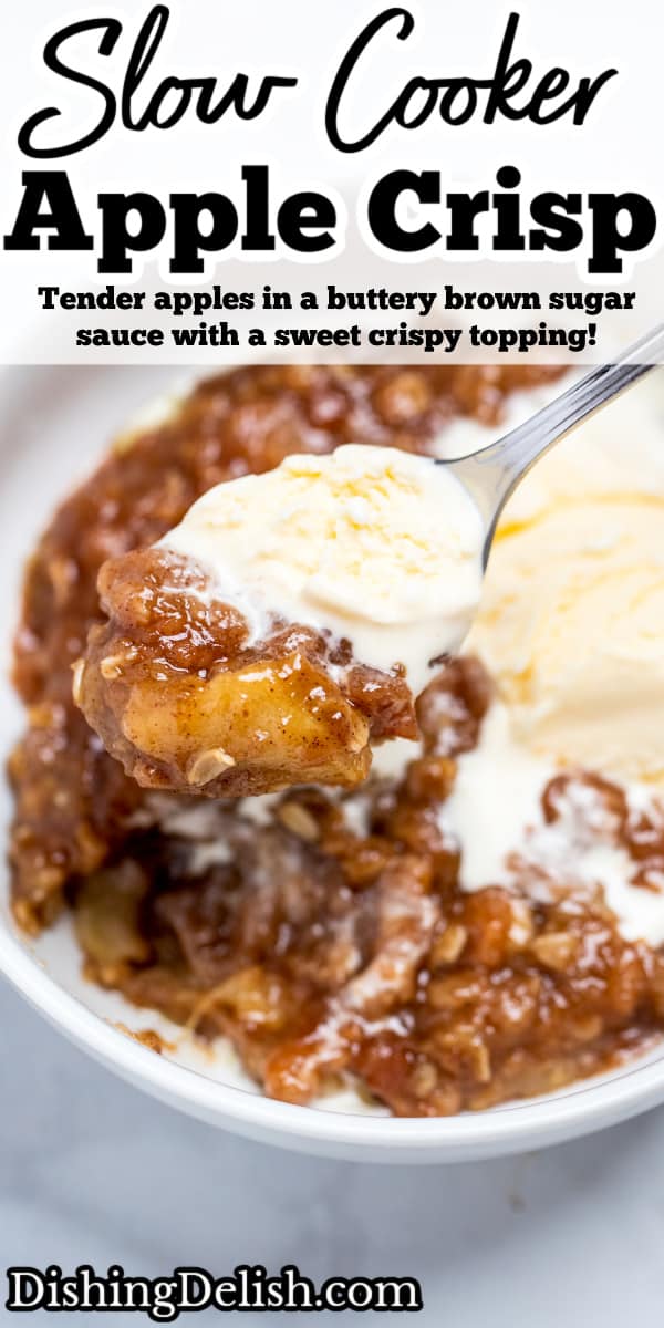 Slow Cooker Apple Crisp (Gluten Free) • Dishing Delish