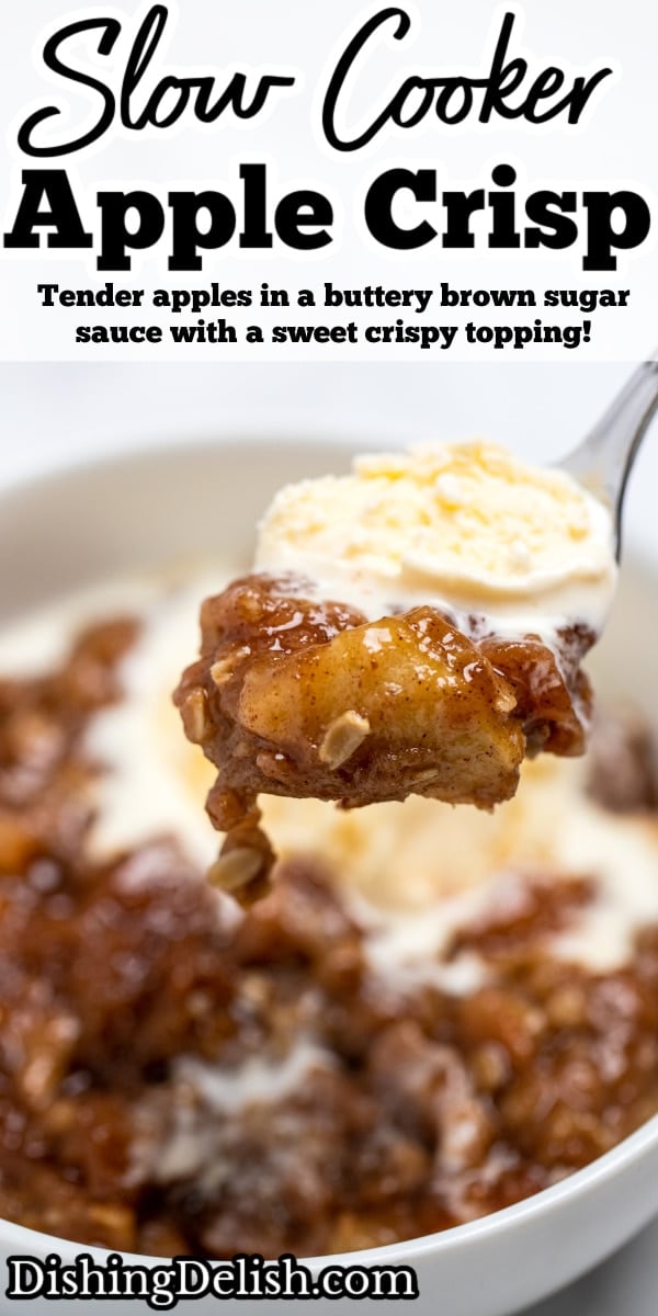 Slow Cooker Apple Crisp (Gluten Free) • Dishing Delish