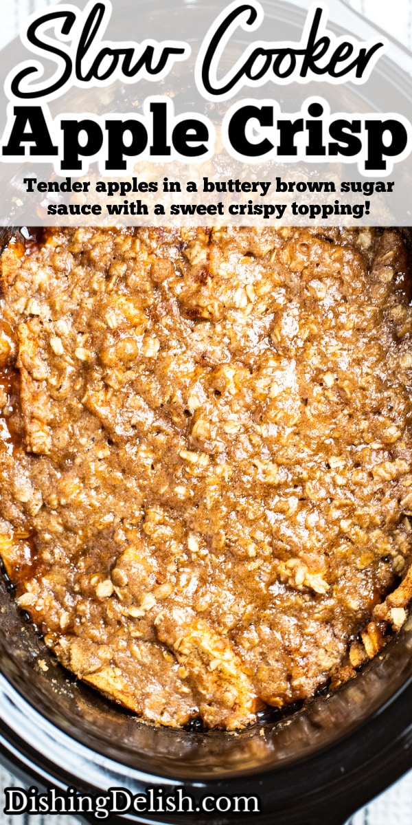 Slow Cooker Apple Crisp (Gluten Free) • Dishing Delish