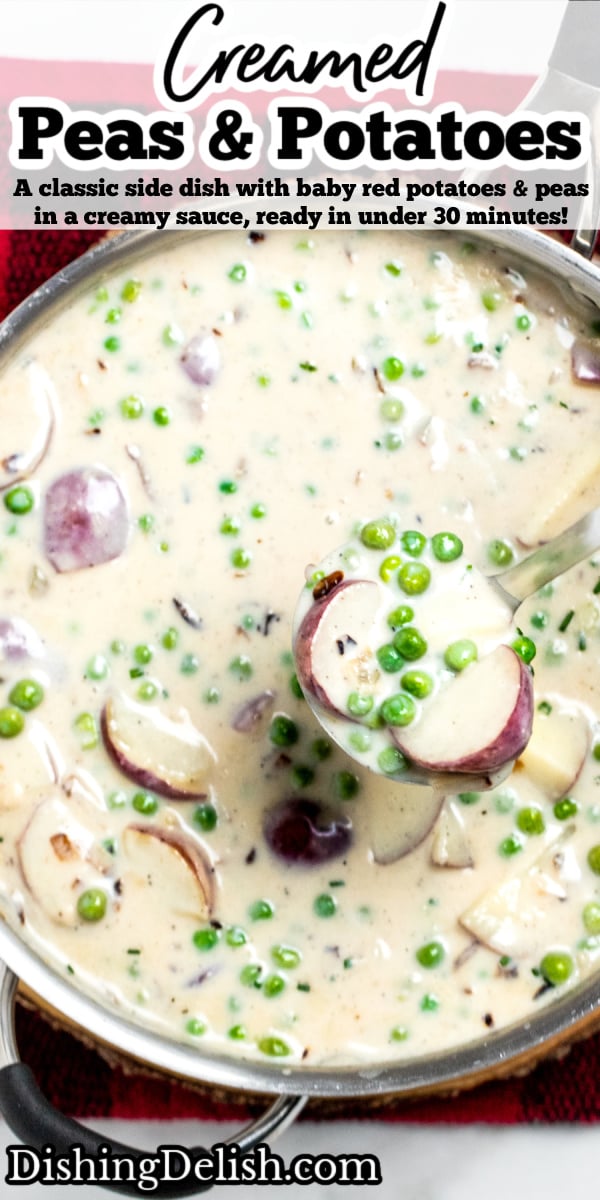 Creamed Peas and Potatoes • Dishing Delish