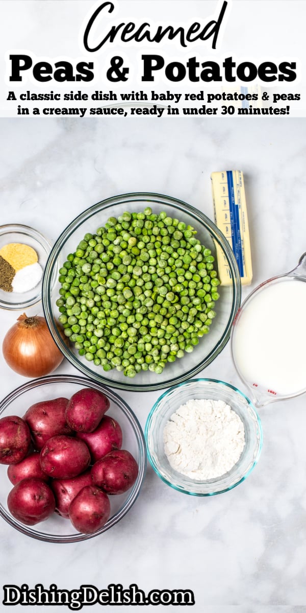 Creamed Peas and Potatoes • Dishing Delish