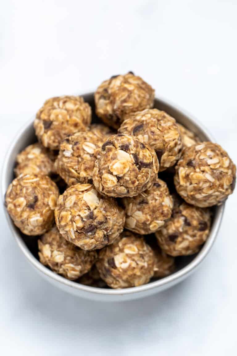 Peanut Butter Oat Balls • Dishing Delish